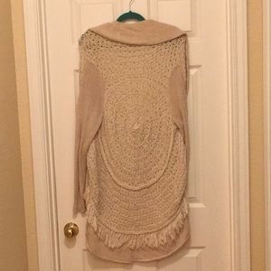 Anthropology knitted and fringe cardigan